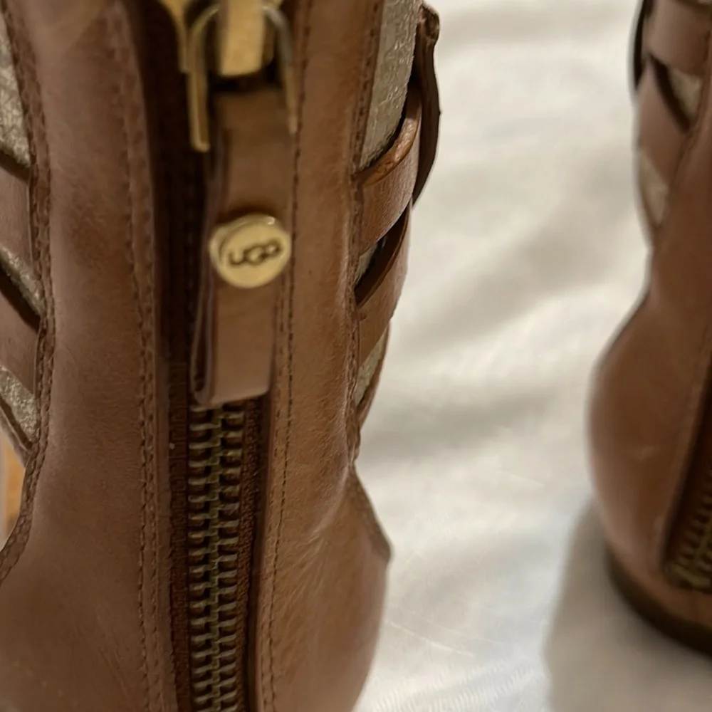 Gentle Used UGG ankle sandal size 8.5 zipper in back. Some wear on right toe. - Picture 6 of 7
